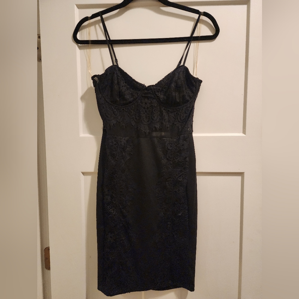 Row A - Black Lace Mini Dress